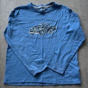Old Navy Blue Graphic Tee with Vintage Car